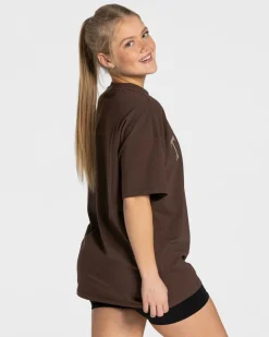 TEVEO T-Shirts*College Oversized T-Shirt "Dunkelbraun"