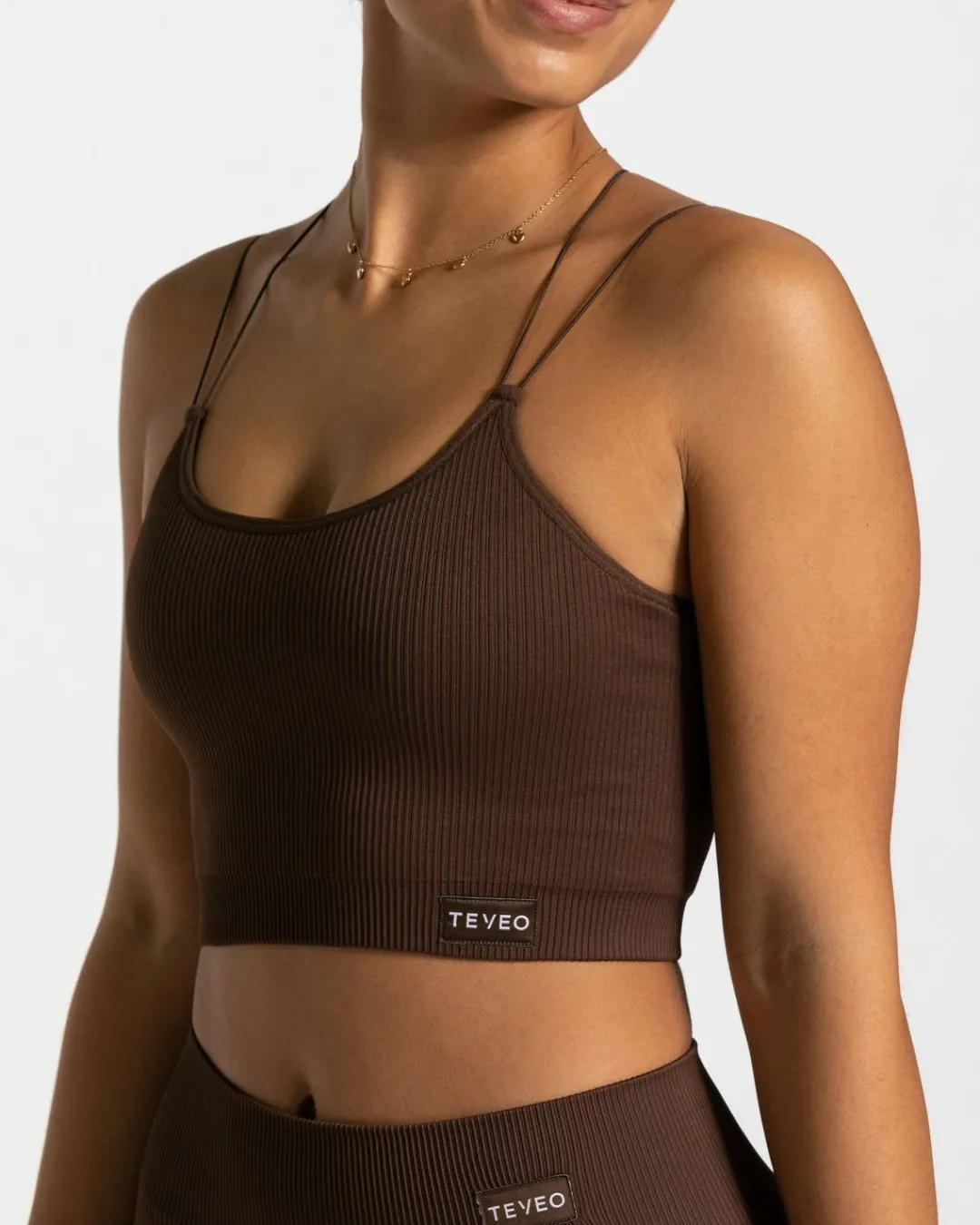 TEVEO Sports Bras*Elegant Strap Top "Dunkelbraun"