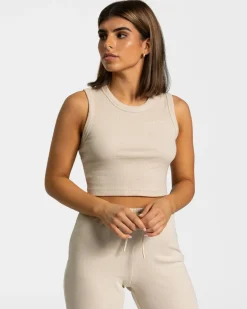 TEVEO Tops*Lounge Crop Top "Beige"