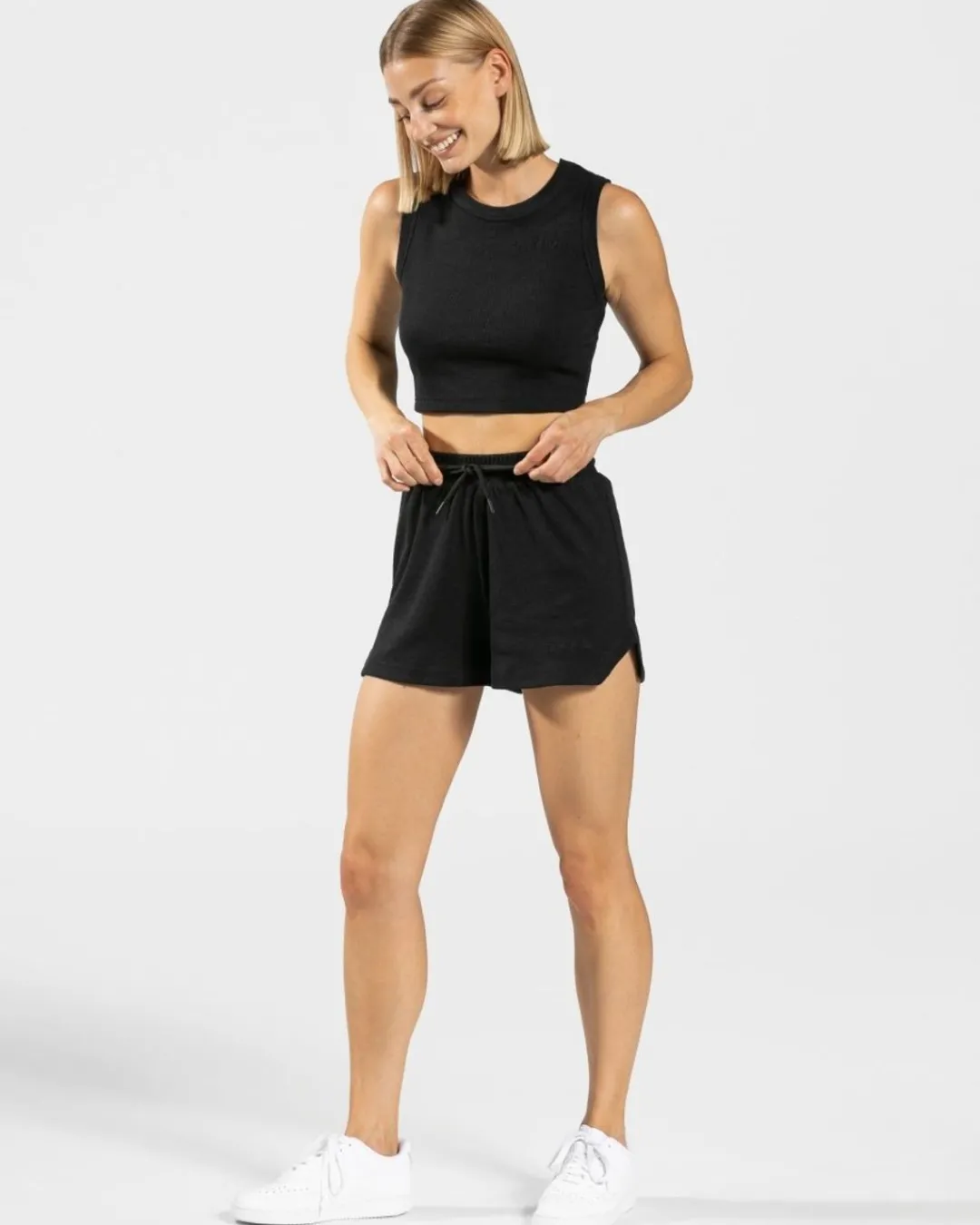 TEVEO Tops*Lounge Crop Top "Schwarz"