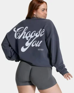 TEVEO Hoodies & Jackets*Pure Oversized Sweater "Graphit"