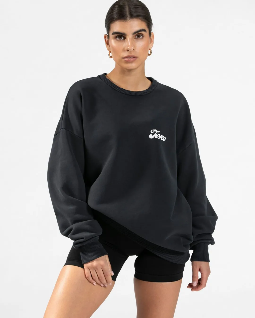 TEVEO Hoodies & Jackets*Pure Oversized Sweater "Schwarz"