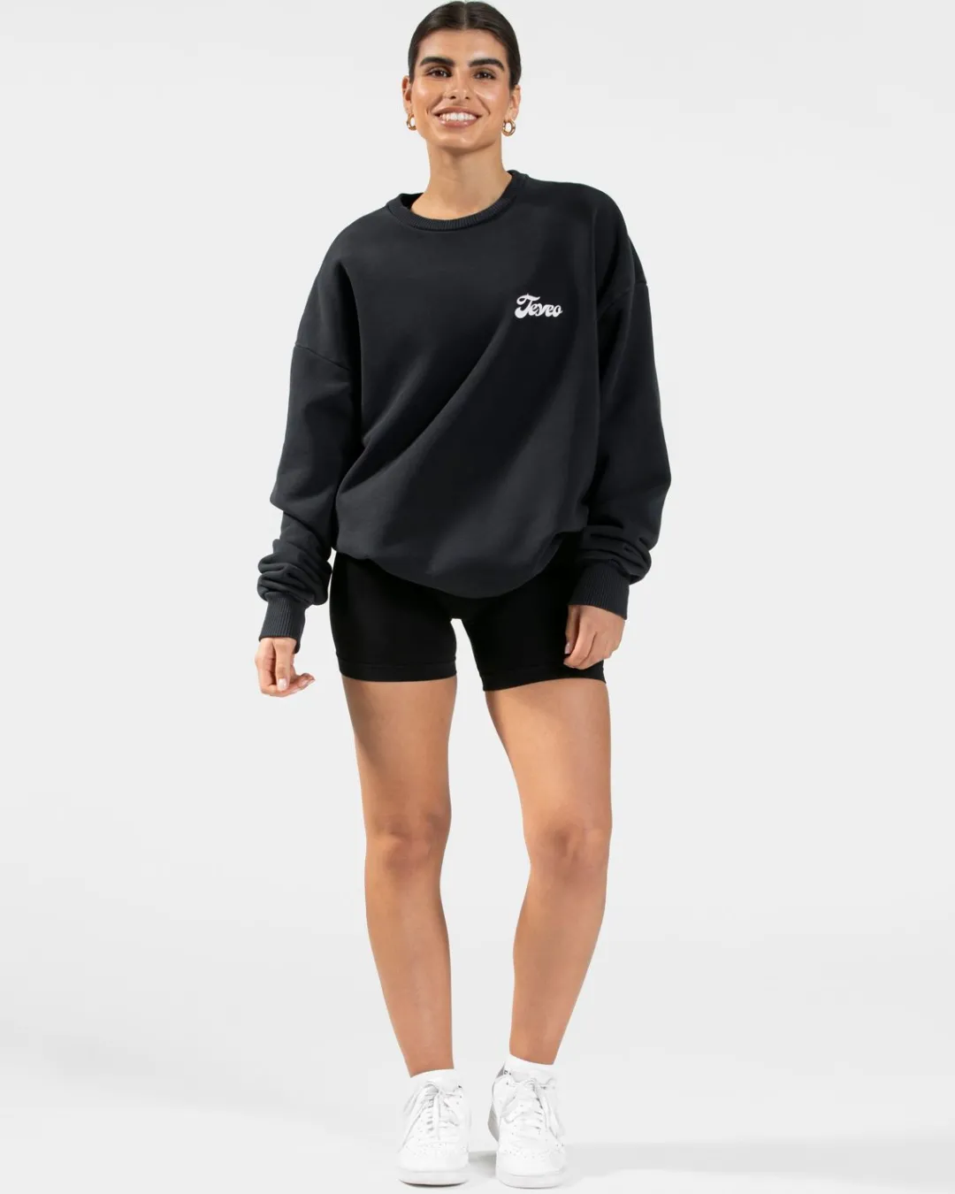 TEVEO Hoodies & Jackets*Pure Oversized Sweater "Schwarz"