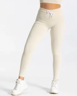 TEVEO Leggings & Pants*Ribbed Leggings "Ivory"