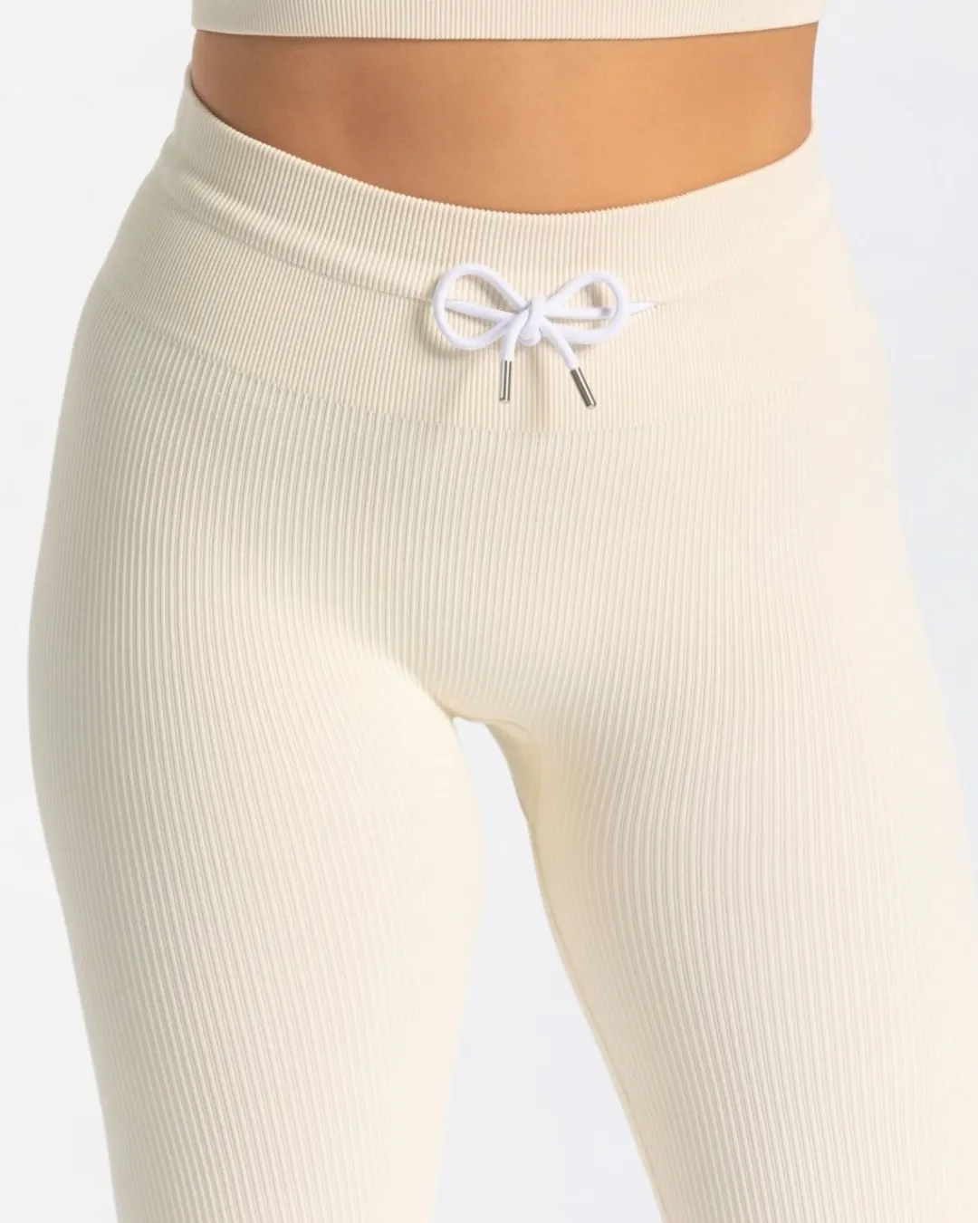 TEVEO Leggings & Pants*Ribbed Leggings "Ivory"