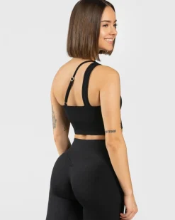TEVEO Sports Bras*Sassy One Shoulder Bh "Schwarz"