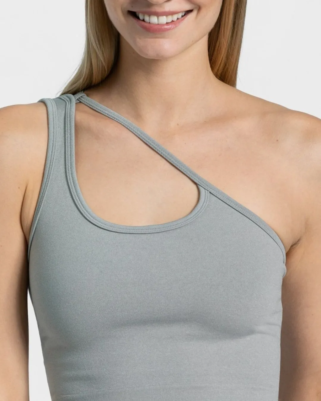 TEVEO Tops*Sassy One Shoulder Top "Stahlblau"