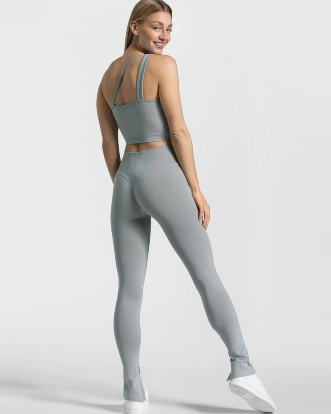 TEVEO Tops*Sassy One Shoulder Top "Stahlblau"