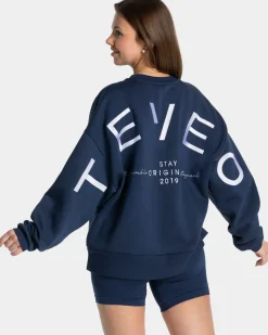 TEVEO Hoodies & Jackets*Signature Oversized Sweater "Dunkelblau"