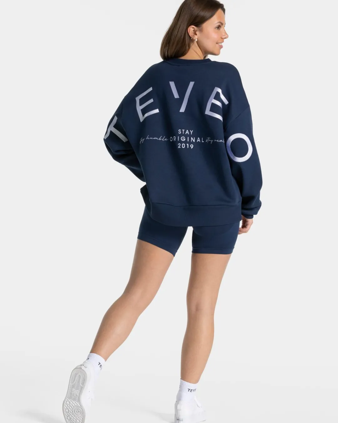 TEVEO Hoodies & Jackets*Signature Oversized Sweater "Dunkelblau"