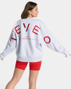 TEVEO Hoodies & Jackets*Signature Oversized Sweater "Hellgrau"