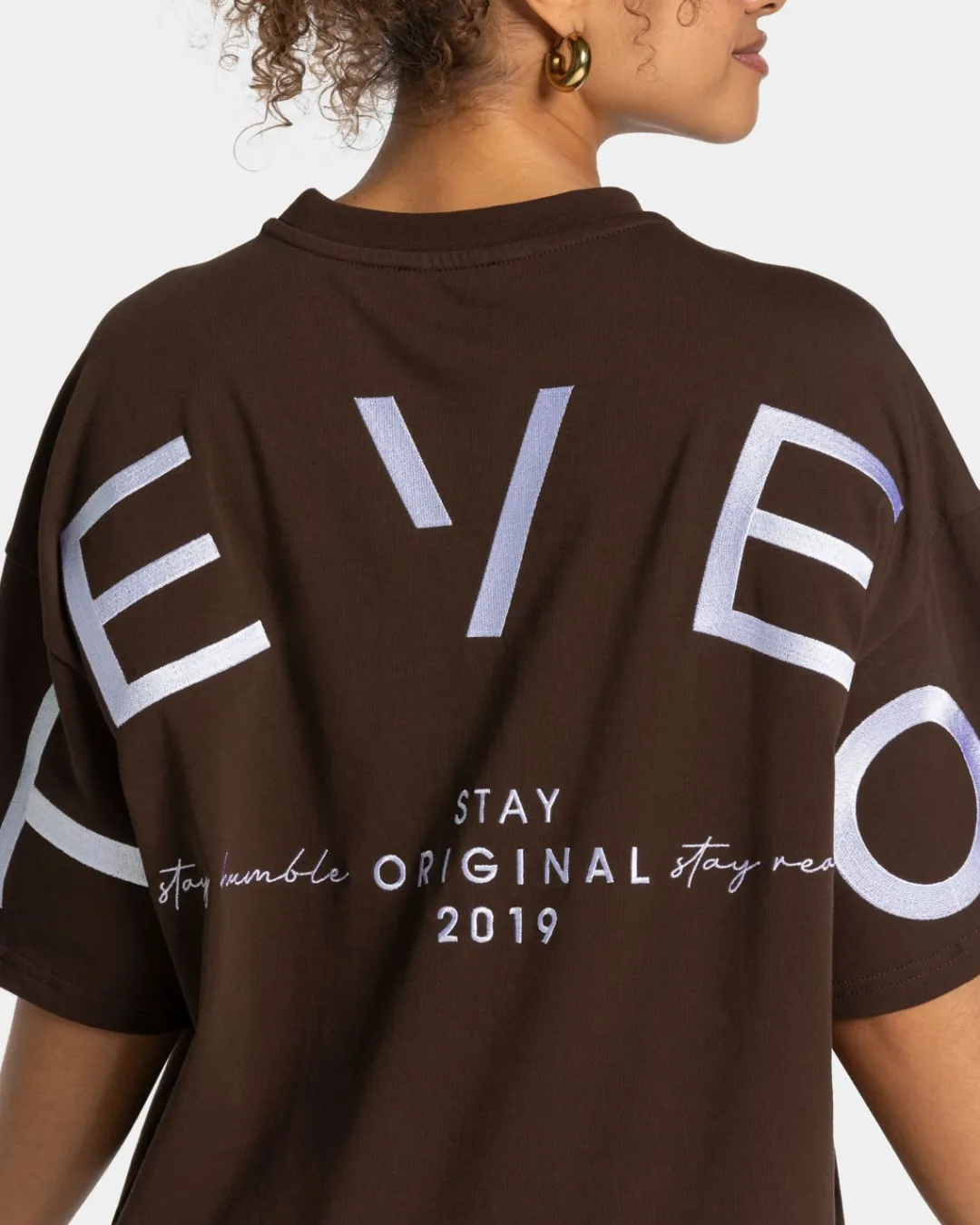 TEVEO T-Shirts*Signature Oversized T-Shirt "Dunkelbraun"