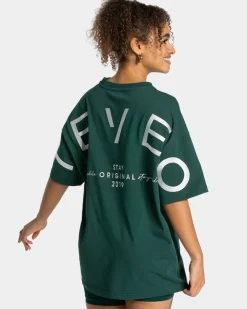 TEVEO T-Shirts*Signature Oversized T-Shirt "Dunkelgrun"