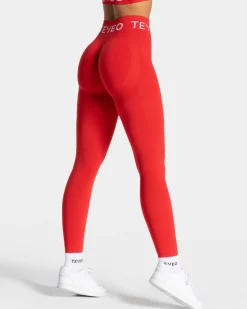 TEVEO Leggings & Pants*Signature Scrunch Leggings "Rot"