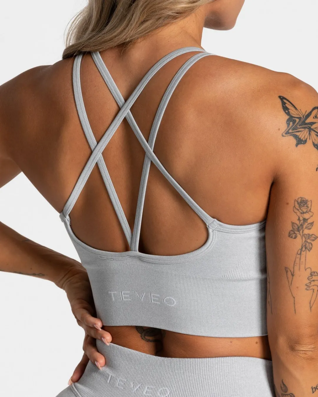 TEVEO Sports Bras*Statement Bh "Hellgrau"
