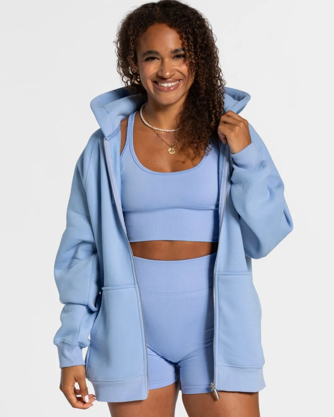 TEVEO Hoodies & Jackets*Statement Oversized Jacke "Blau"