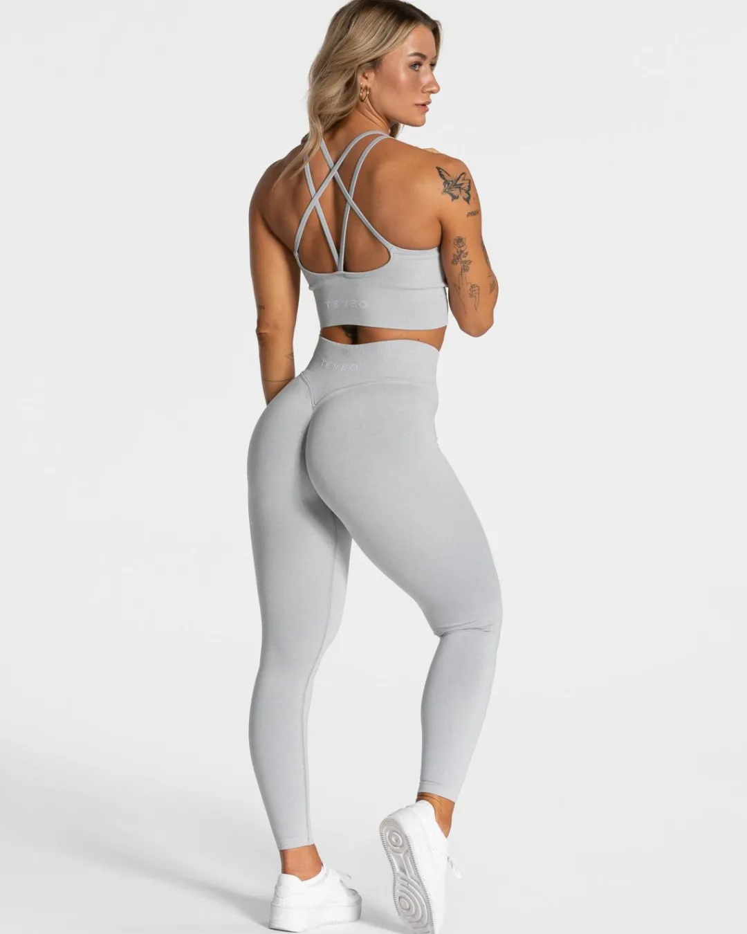 TEVEO Leggings & Pants*Statement Scrunch Leggings "Hellgrau"