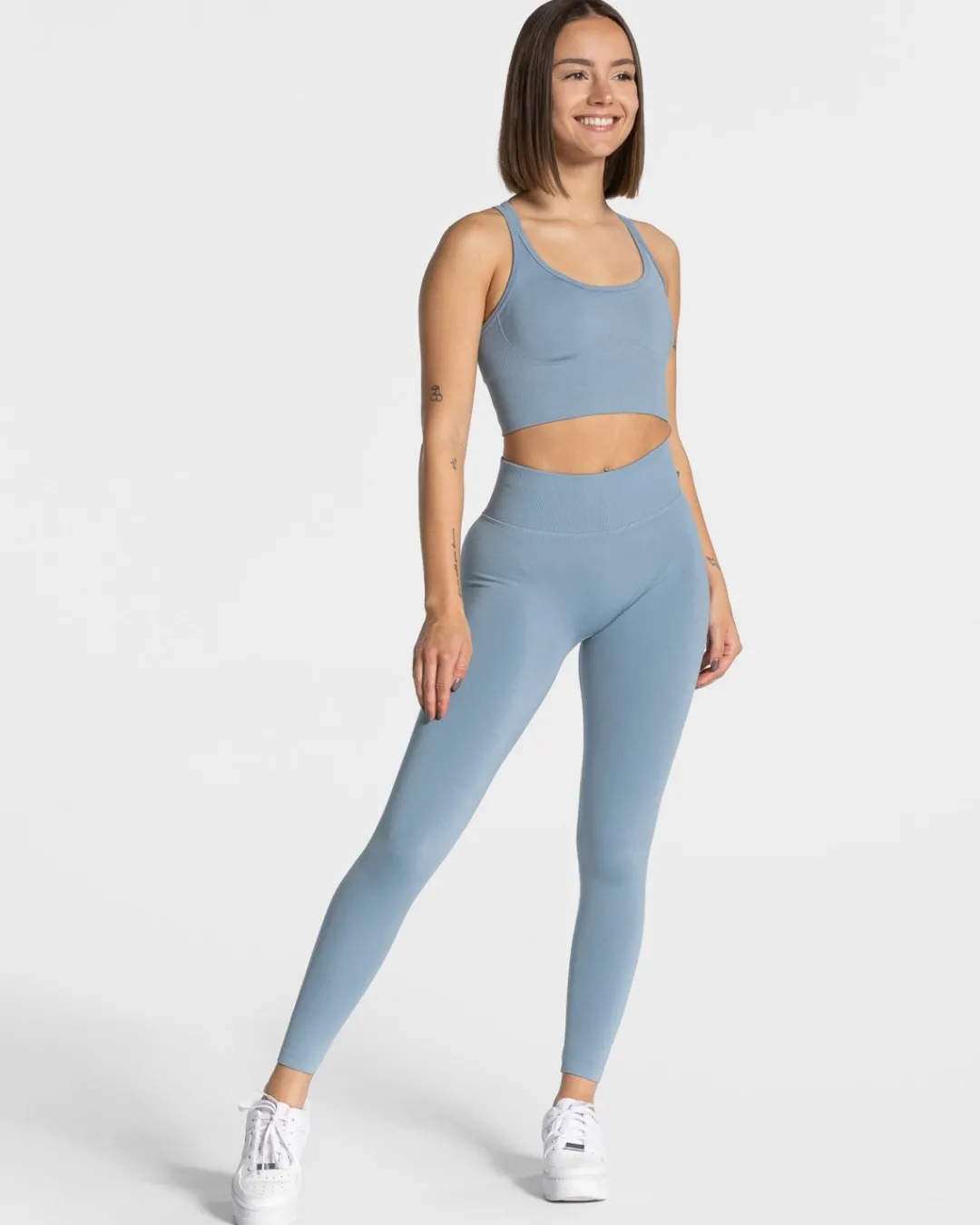 TEVEO Leggings & Pants*Statement Scrunch Leggings "Stahlblau"