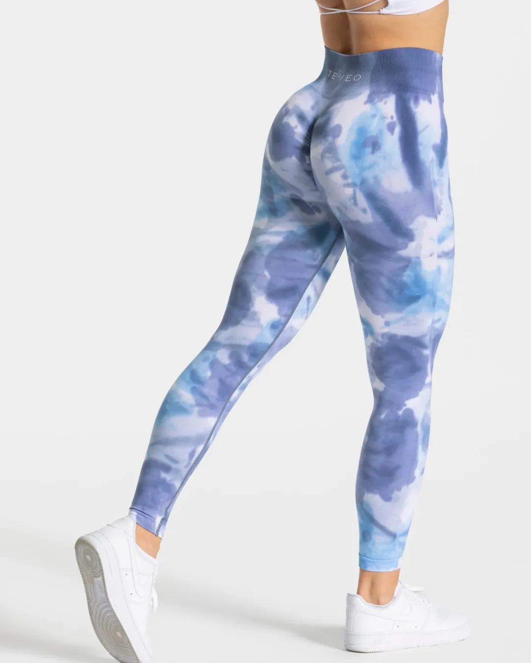 TEVEO Leggings & Pants*Tie Dye Scrunch Leggings "Ocean"