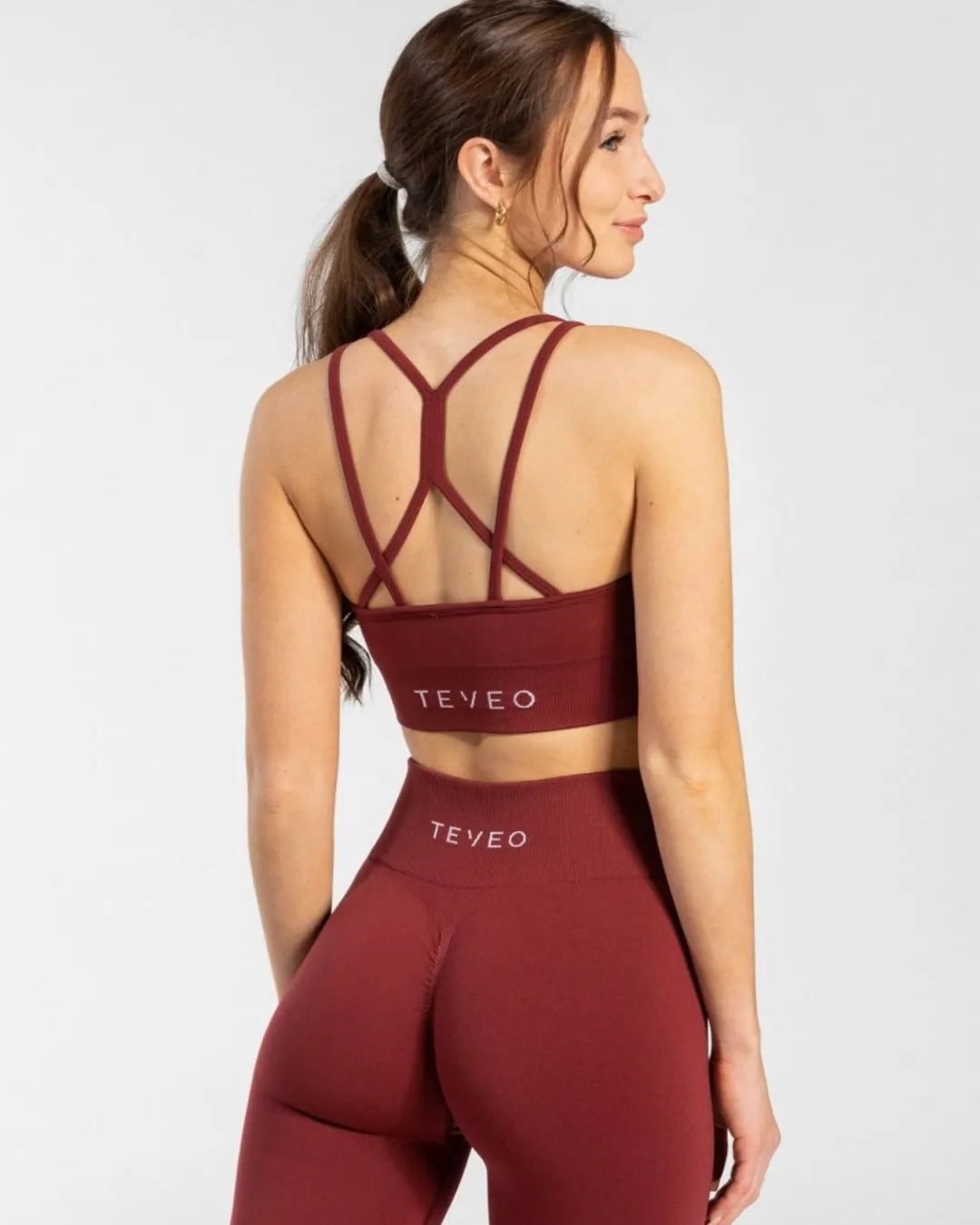 TEVEO Sports Bras*Timeless Scrunch Bh "Weinrot"