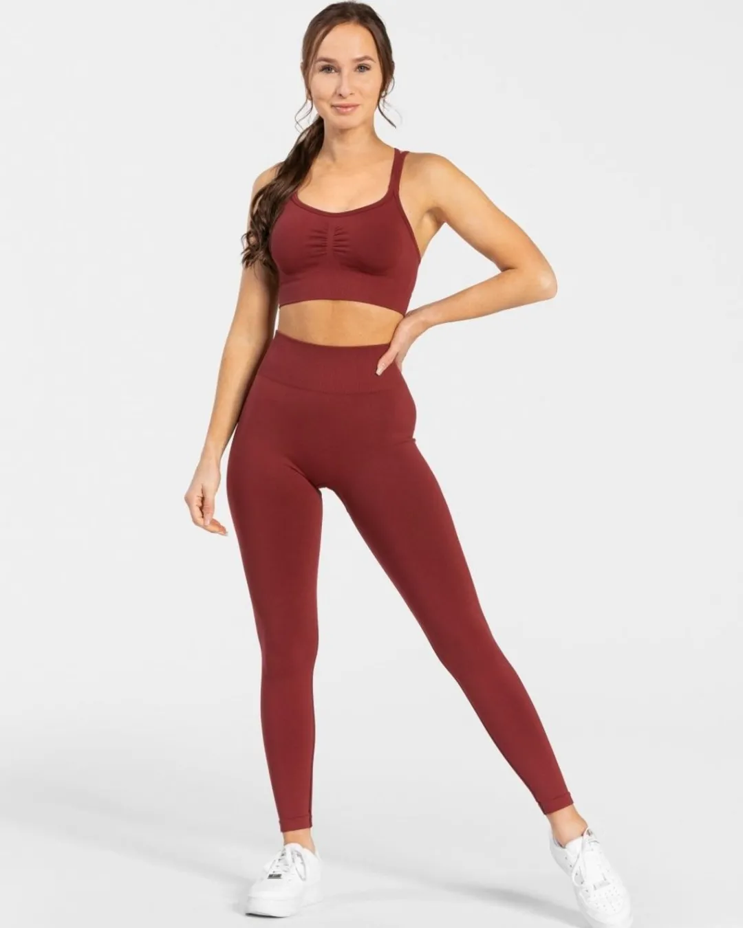 TEVEO Sports Bras*Timeless Scrunch Bh "Weinrot"