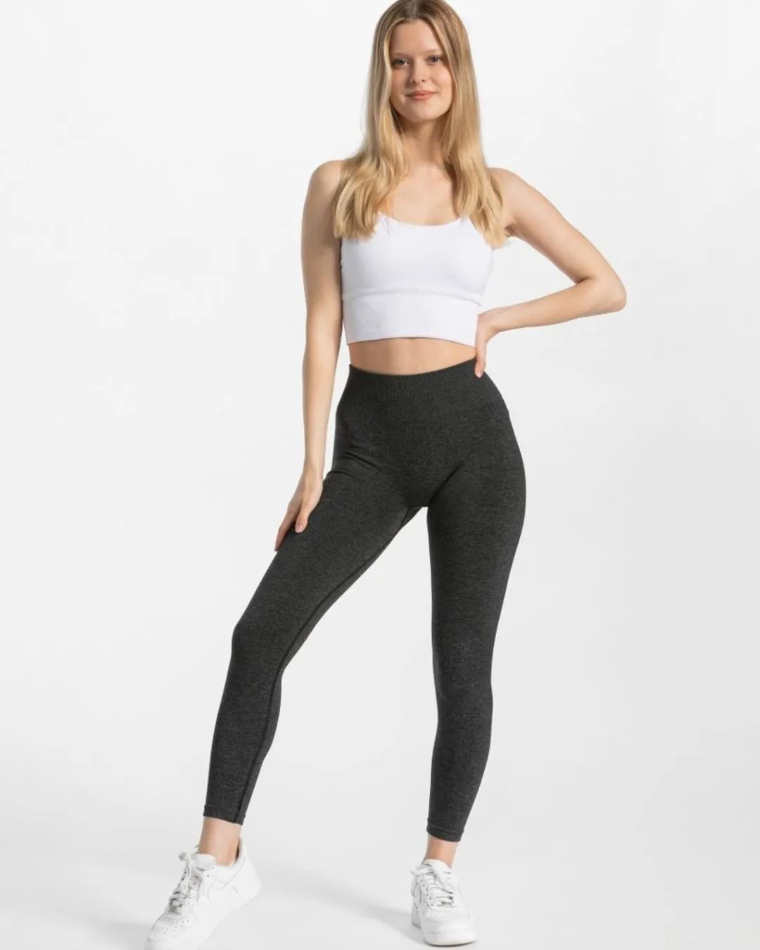 TEVEO Leggings & Pants*Timeless Scrunch Leggings "Dunkelgrau"