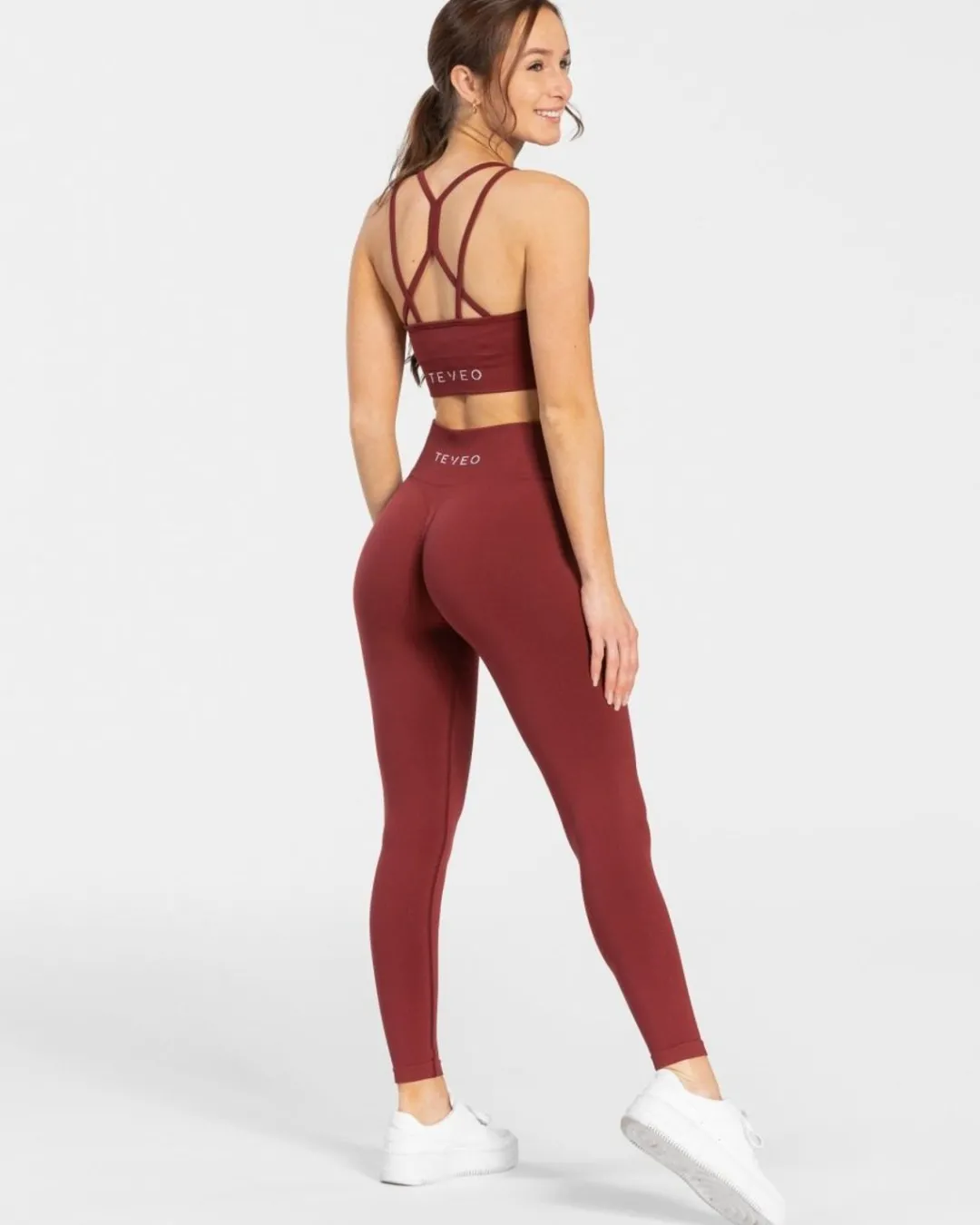 TEVEO Leggings & Pants*Timeless Scrunch Leggings "Weinrot"