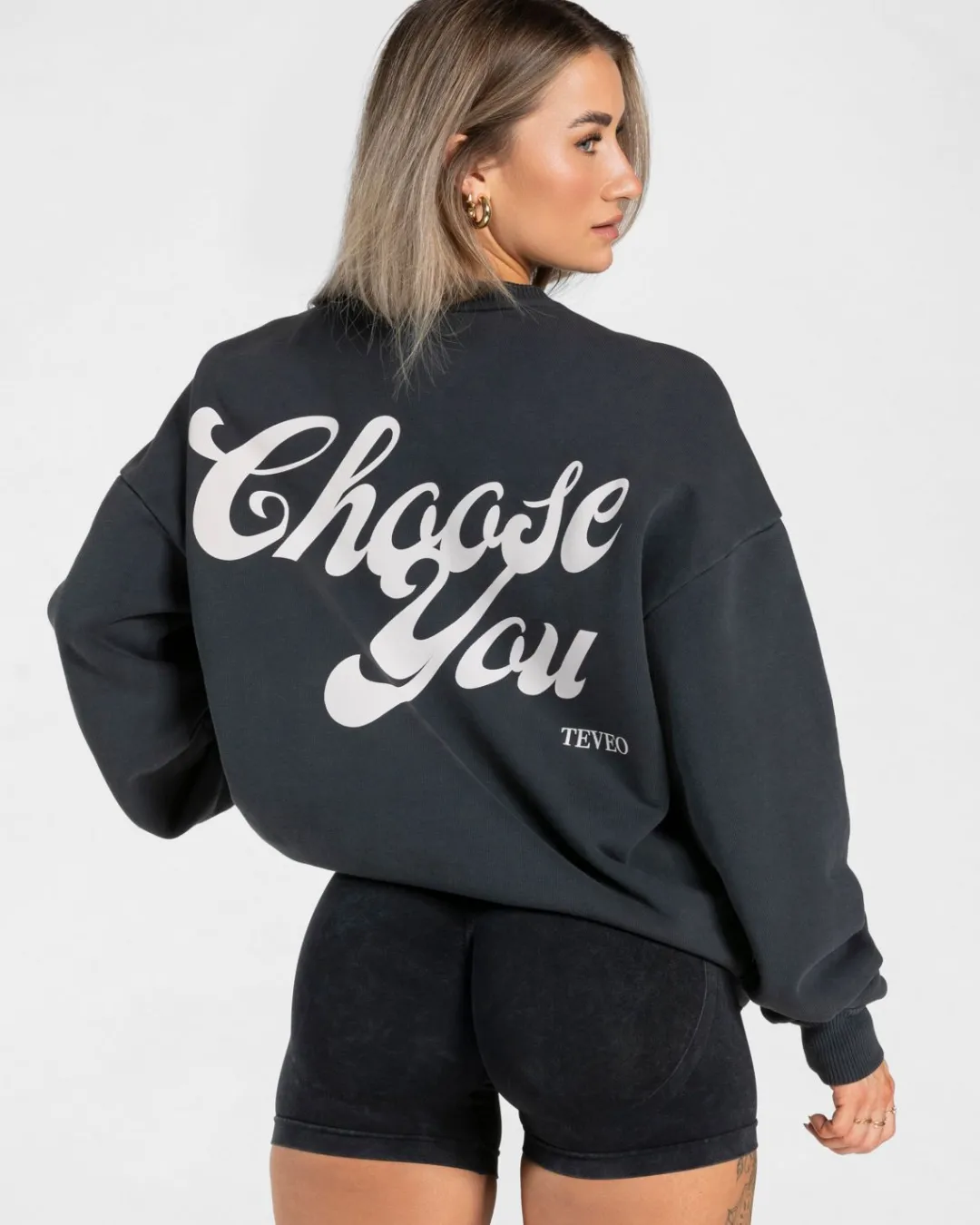 TEVEO Hoodies & Jackets*Acid Oversized Sweater "Schwarz"