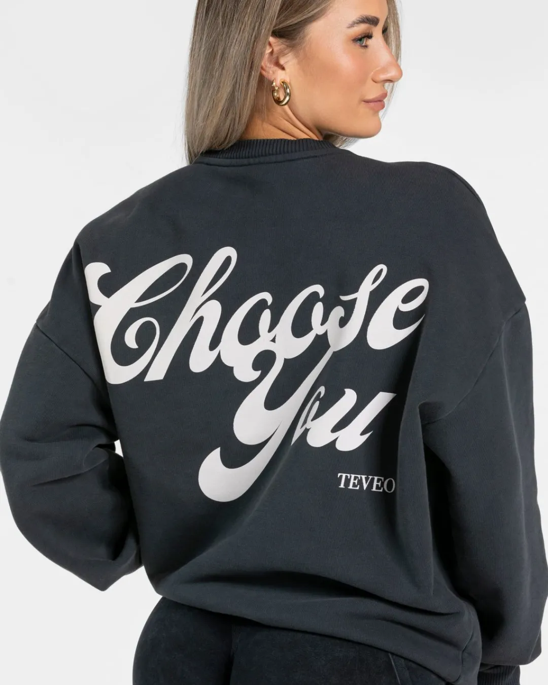 TEVEO Hoodies & Jackets*Acid Oversized Sweater "Schwarz"