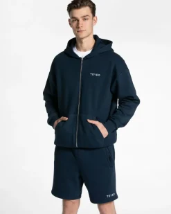 TEVEO Hoodies & Sweat Jackets*Arrival Oversized Zip Hoodie "Dunkelblau"