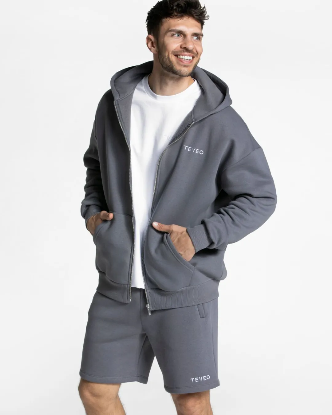 TEVEO Hoodies & Sweat Jackets*Arrival Oversized Zip Hoodie "Graphit"