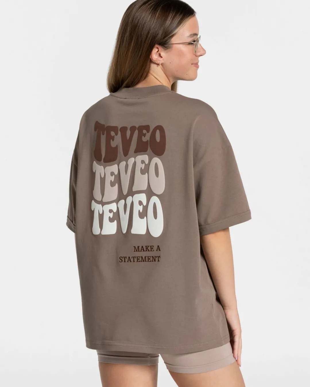 TEVEO T-Shirts*Candy Oversized T-Shirt "Mokka"