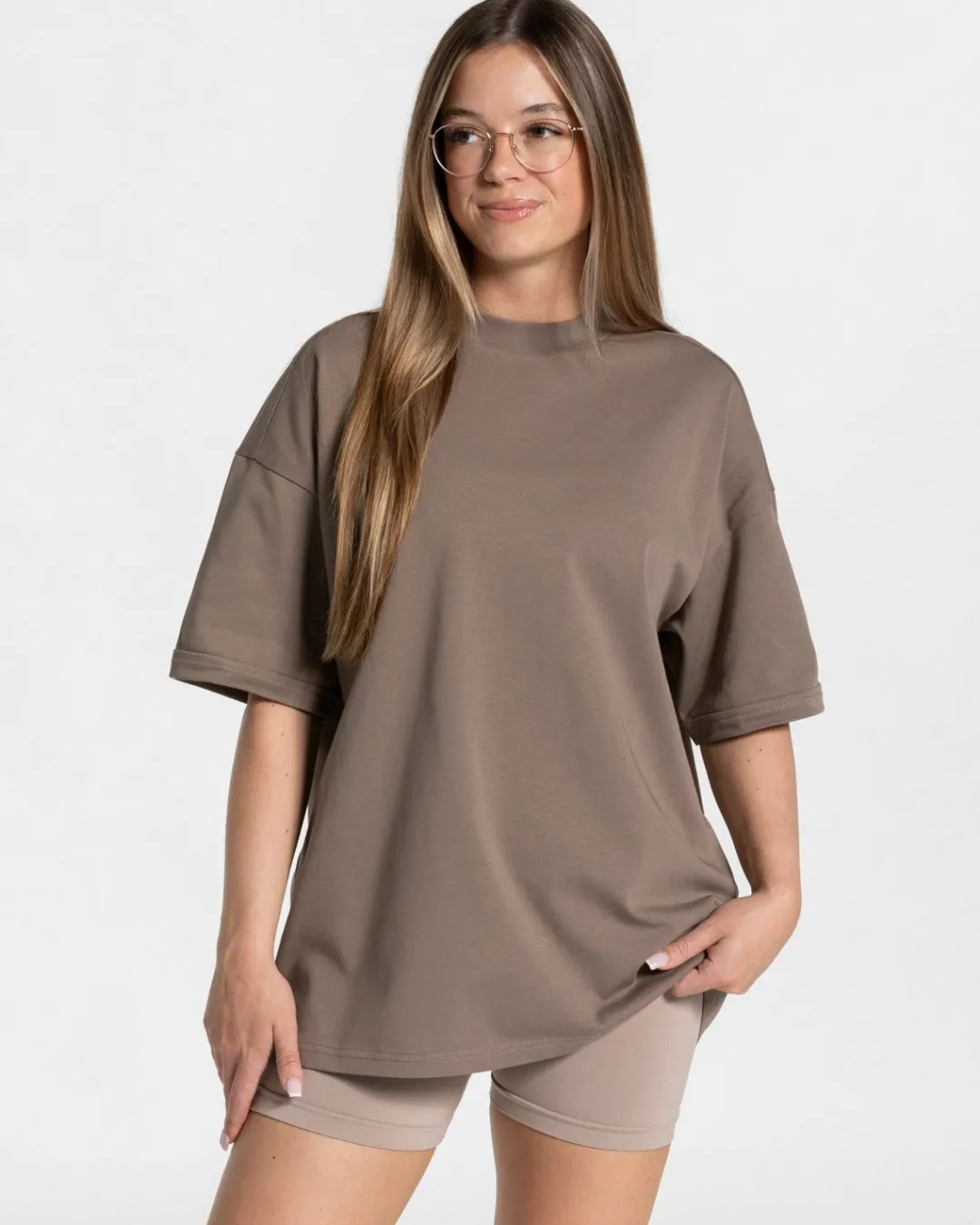 TEVEO T-Shirts*Candy Oversized T-Shirt "Mokka"