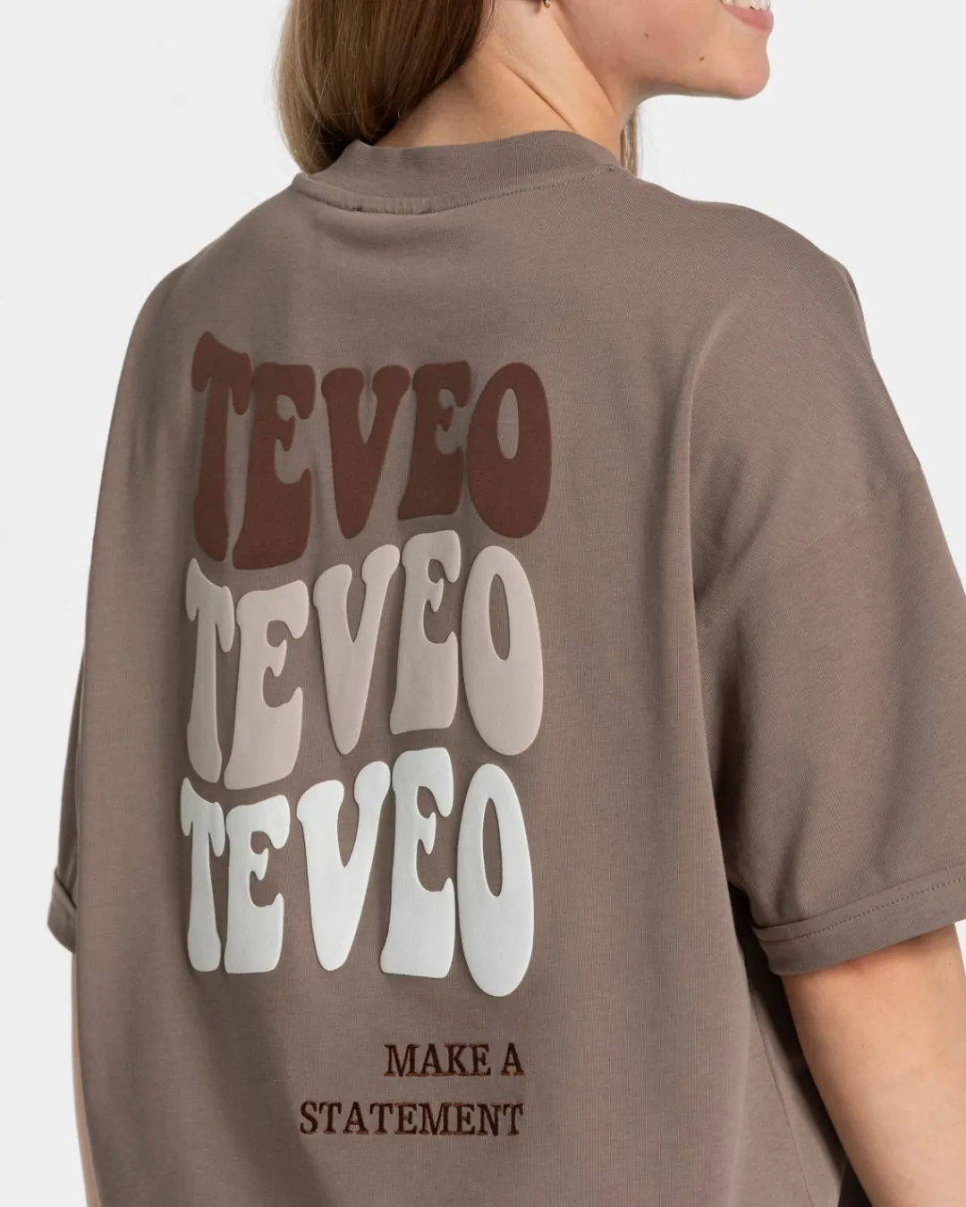 TEVEO T-Shirts*Candy Oversized T-Shirt "Mokka"