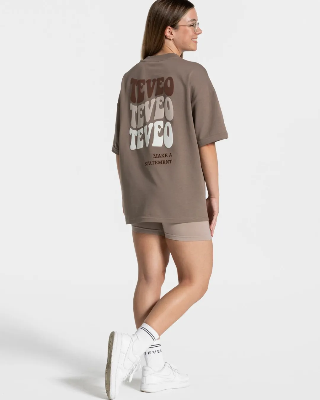 TEVEO T-Shirts*Candy Oversized T-Shirt "Mokka"