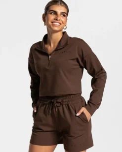 TEVEO Hoodies & Jackets*Charming Zip Sweater "Braun"