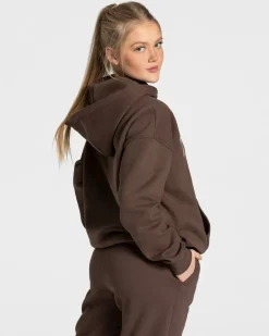 TEVEO Hoodies & Jackets*College Oversized Hoodie "Dunkelbraun"
