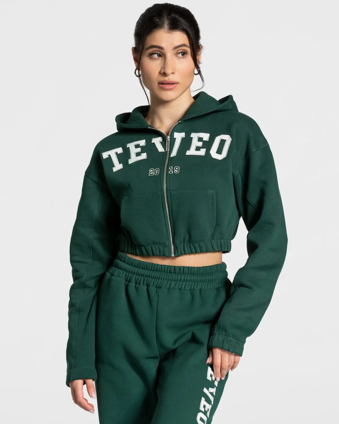 TEVEO Hoodies & Jackets*College Zip Hoodie "Dunkelgrun"