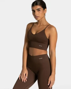 TEVEO Sports Bras*Elegant Cross Top "Dunkelbraun"
