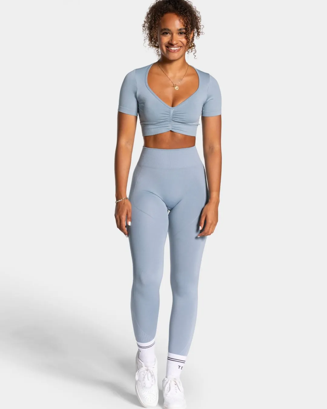 TEVEO Tops*Focus Crop Top "Stahlblau"