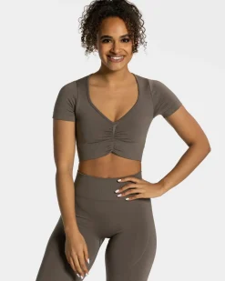 TEVEO Tops*Focus Crop Top "Taupe"