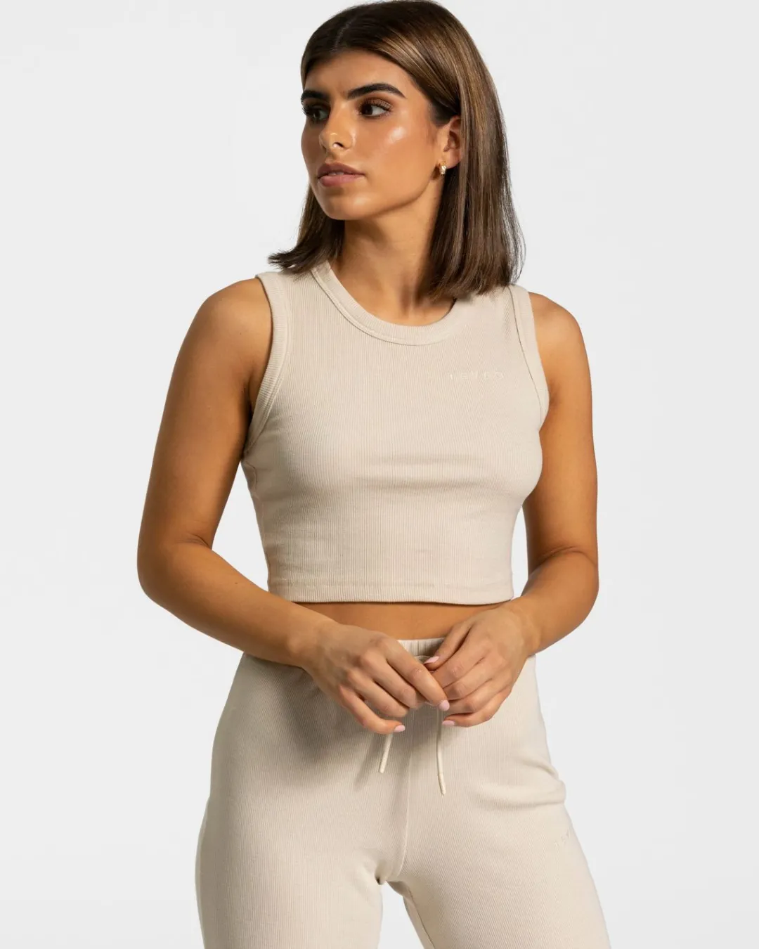 TEVEO Tops*Lounge Crop Top "Beige"