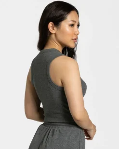 TEVEO Tops*Lounge Crop Top "Dunkelgrau"