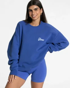 TEVEO Hoodies & Jackets*Pure Oversized Sweater "Royalblau"