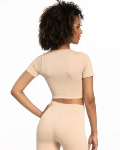 TEVEO Tops*Ribbed Crop Top "Nude"