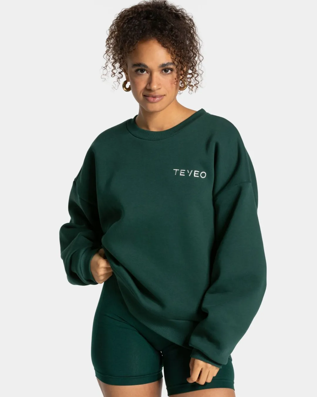 TEVEO Hoodies & Jackets*Signature Oversized Sweater "Dunkelgrun"