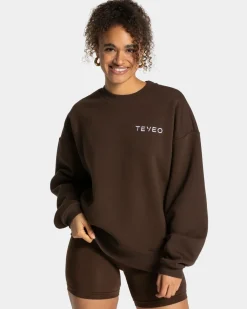 TEVEO Hoodies & Jackets*Signature Oversized Sweater "Dunkelbraun"