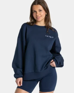 TEVEO Hoodies & Jackets*Signature Oversized Sweater "Dunkelblau"