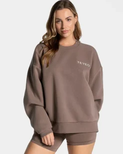 TEVEO Hoodies & Jackets*Signature Oversized Sweater "Mokka"