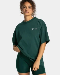 TEVEO T-Shirts*Signature Oversized T-Shirt "Dunkelgrun"